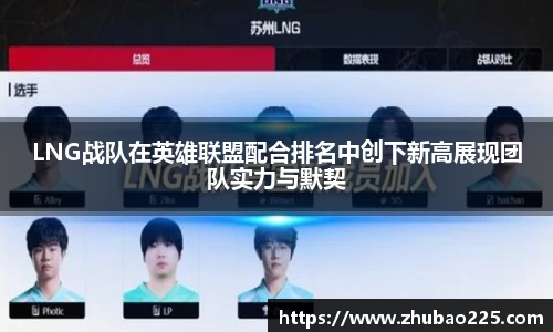 LNG战队在英雄联盟配合排名中创下新高展现团队实力与默契